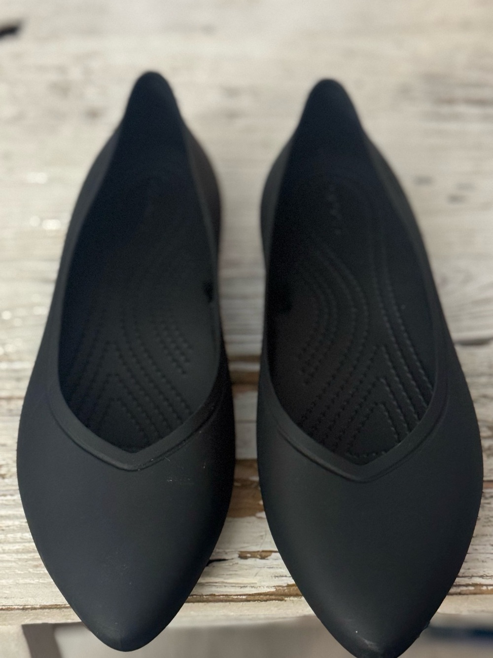 CROCS Black Pointed Slip-On Flats